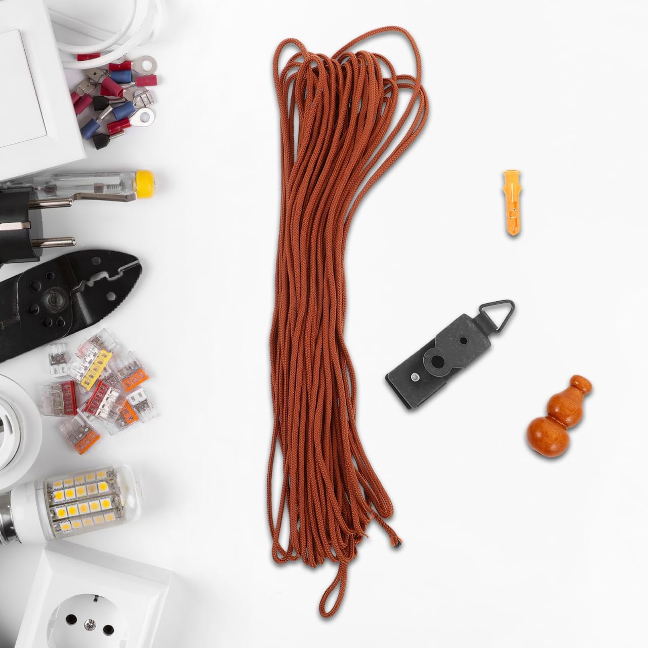 ORFOFE Roller Shade Cord Replacement Kit with Complete Curtain Hardware Accessories Blinds Strings Lift Tool for Window Treatment Compact 2.75X1.18X0.98 Inch