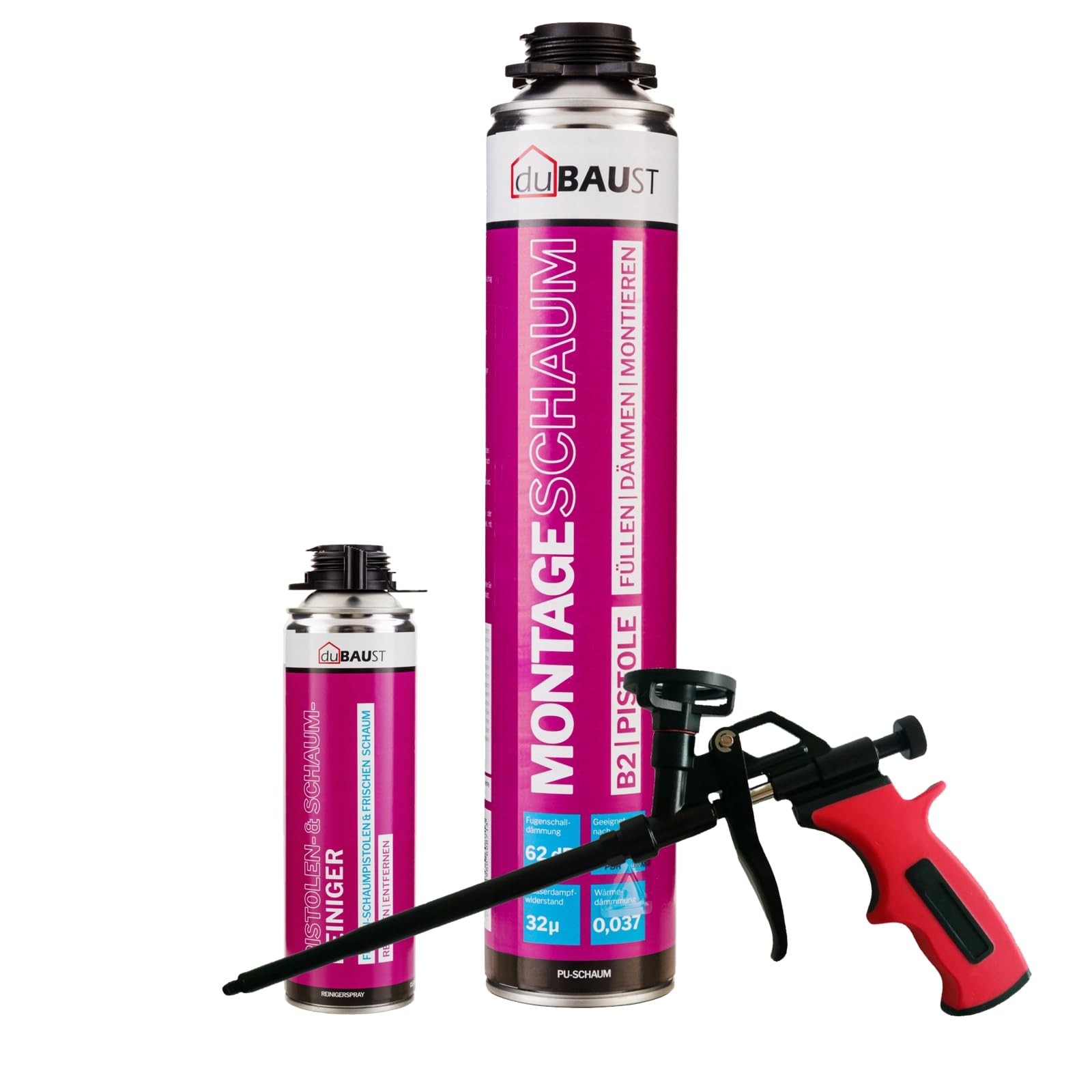 MSP24 - Espuma de montaje para pistola, 750 ml, de poliuretano, aislamiento acústico, aislamiento térmico, B2 (con limpiador PRS24 500 ml + pistola de espuma Business, 1 x 750 ml)