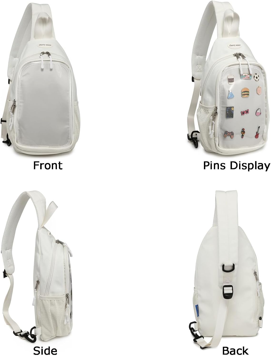 CHERRY SAUCE Kawaii Oxford Ita Bag Pin Display Chest Pack Shoulder Bag Sport Backpack Hiking Daypack - Image 4