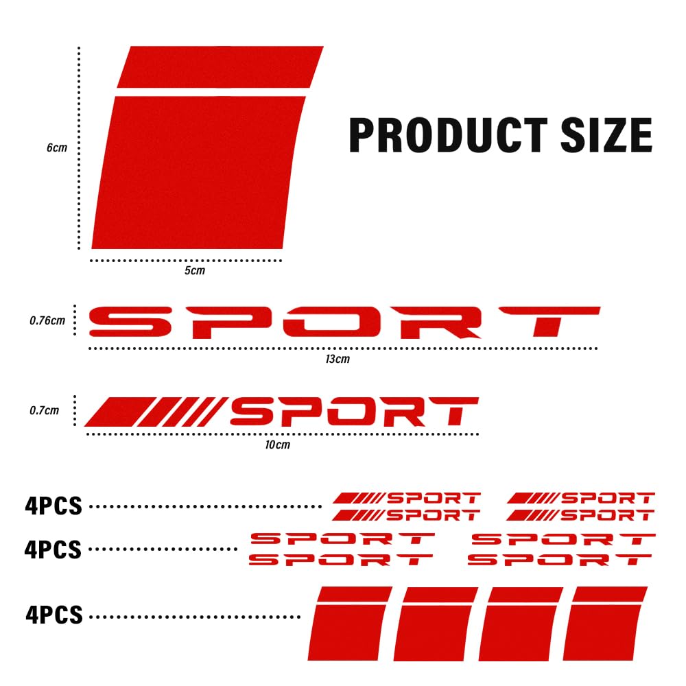12 sztuk sportowych naklejek samochodowych, odblaskowa winylowa naklejka samochodowa dekoracja obręczy, lusterka wsteczne, zderzak, uniwersalne wielokolorowe naklejki samochodowe akcesoria samochodowe
