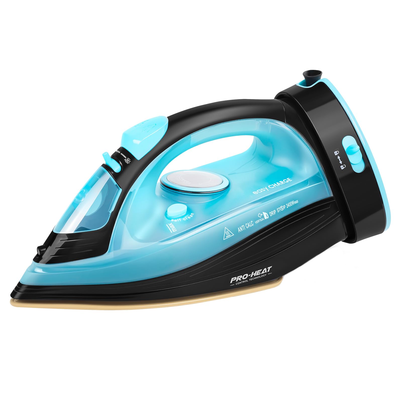 Ferro a vapore senza fili, 2400 W, ferro da stiro Powersteam, ultra ceramica, anticalcare e antigoccia, funzione acqua spray, vapore verticale, autopulente con serbatoio dell'acqua da 320 ml