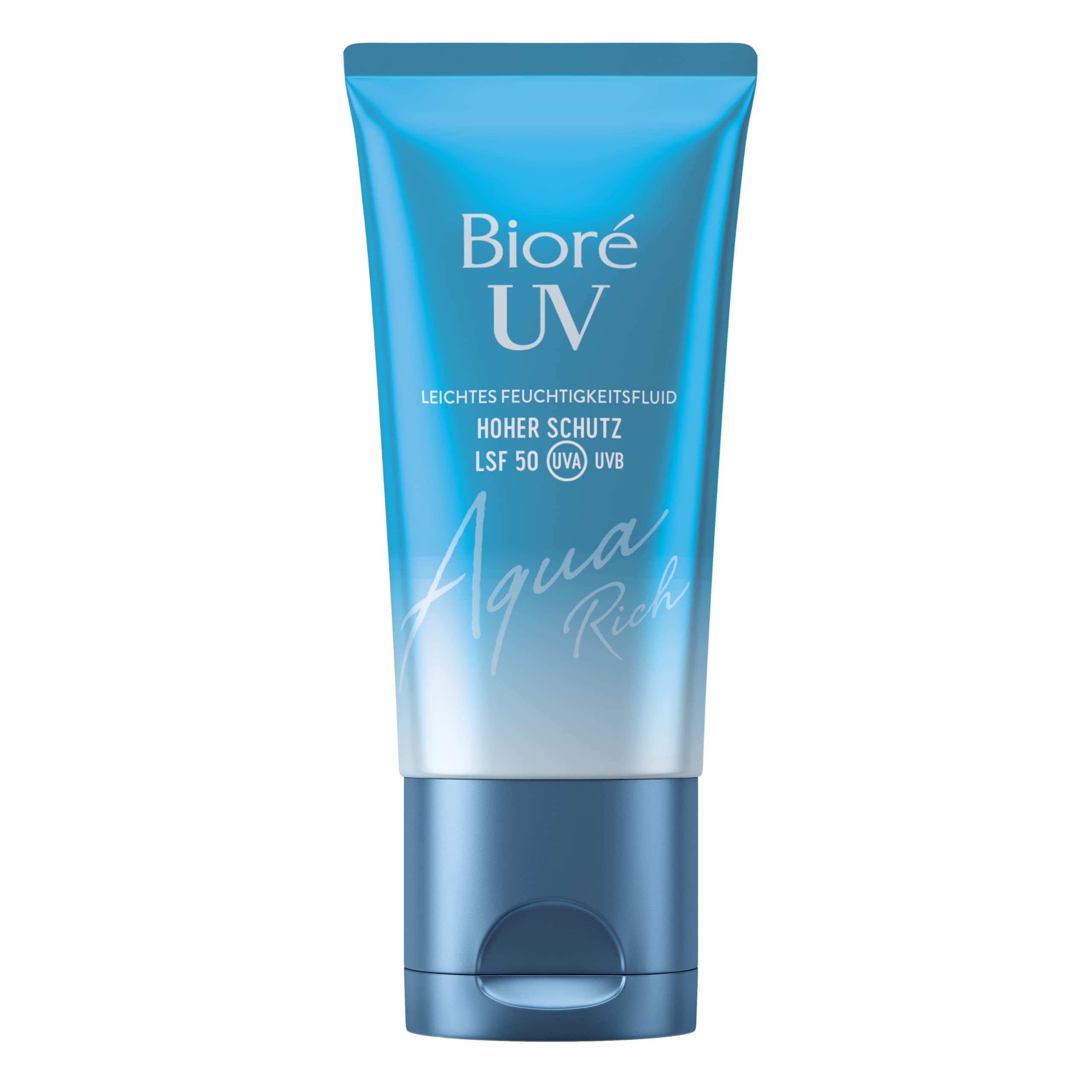 Biore Aqua Rich UV – lekki płyn nawilżający do twarzy – ochrona przed słońcem – współczynnik ochrony przeciwsłonecznej LSF 50 – UVA/UVB – działa pod makijażem – nie natłuszcza