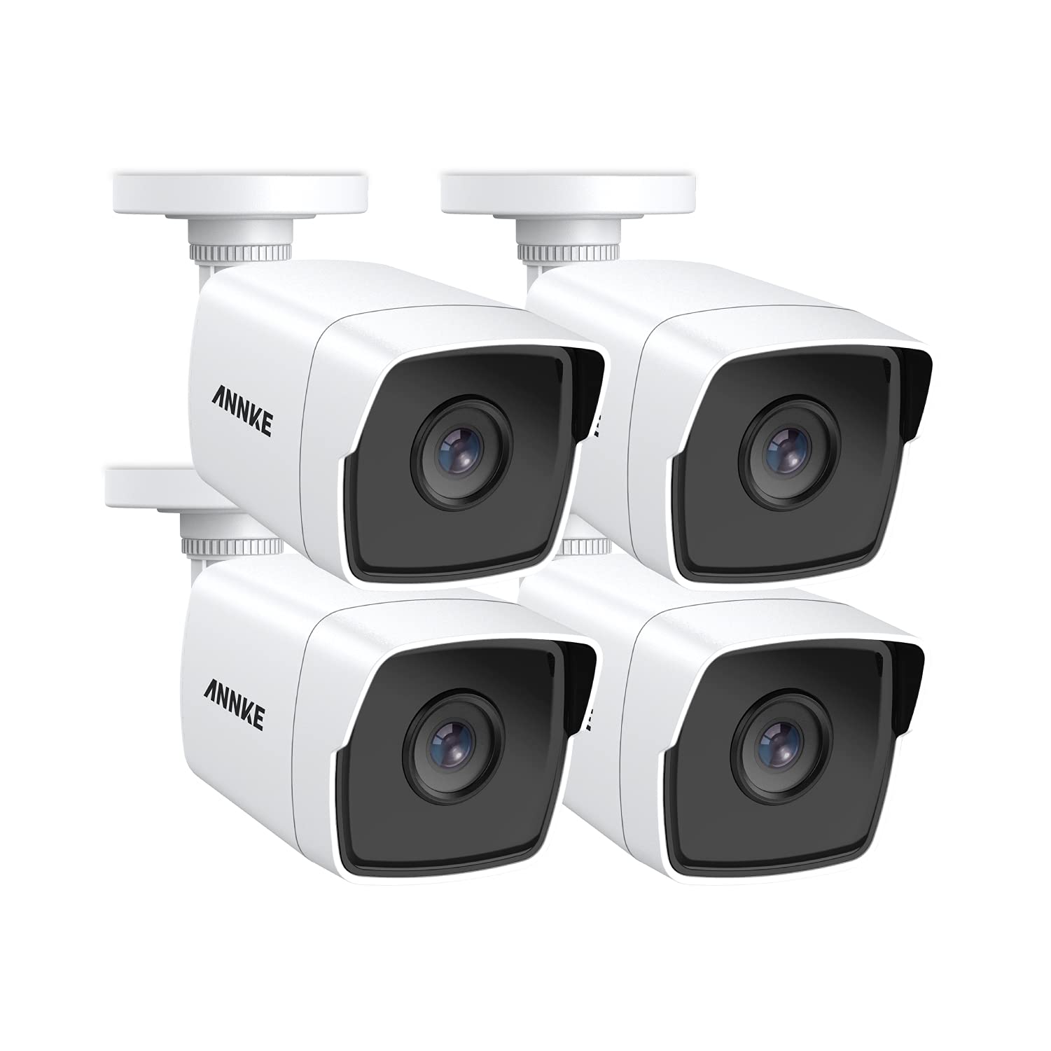 ANNKE 4pcs 5MP Analogica Videocamera Sorveglianza Esterno per DVR Kit Videosorveglianza, 30M EXIR Visione Notturna Telecamere da Esterno, Bianco