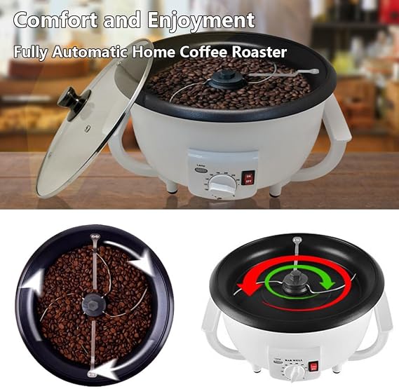 Coffee Roaster Machine for Home Use, Electric Coffee Bean Roaster, Coffee Bean Roaster, 0-240C Temperature Adjus, 750G Capacity Non-Stick Coating for Baking Nuts Beans