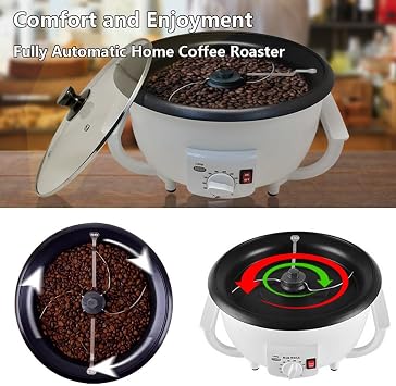Coffee Roaster Machine for Home Use, Electric Coffee Bean Roaster, Coffee Bean Roaster, 0-240C Temperature Adjus, 750G Capacity Non-Stick Coating for Baking Nuts Beans