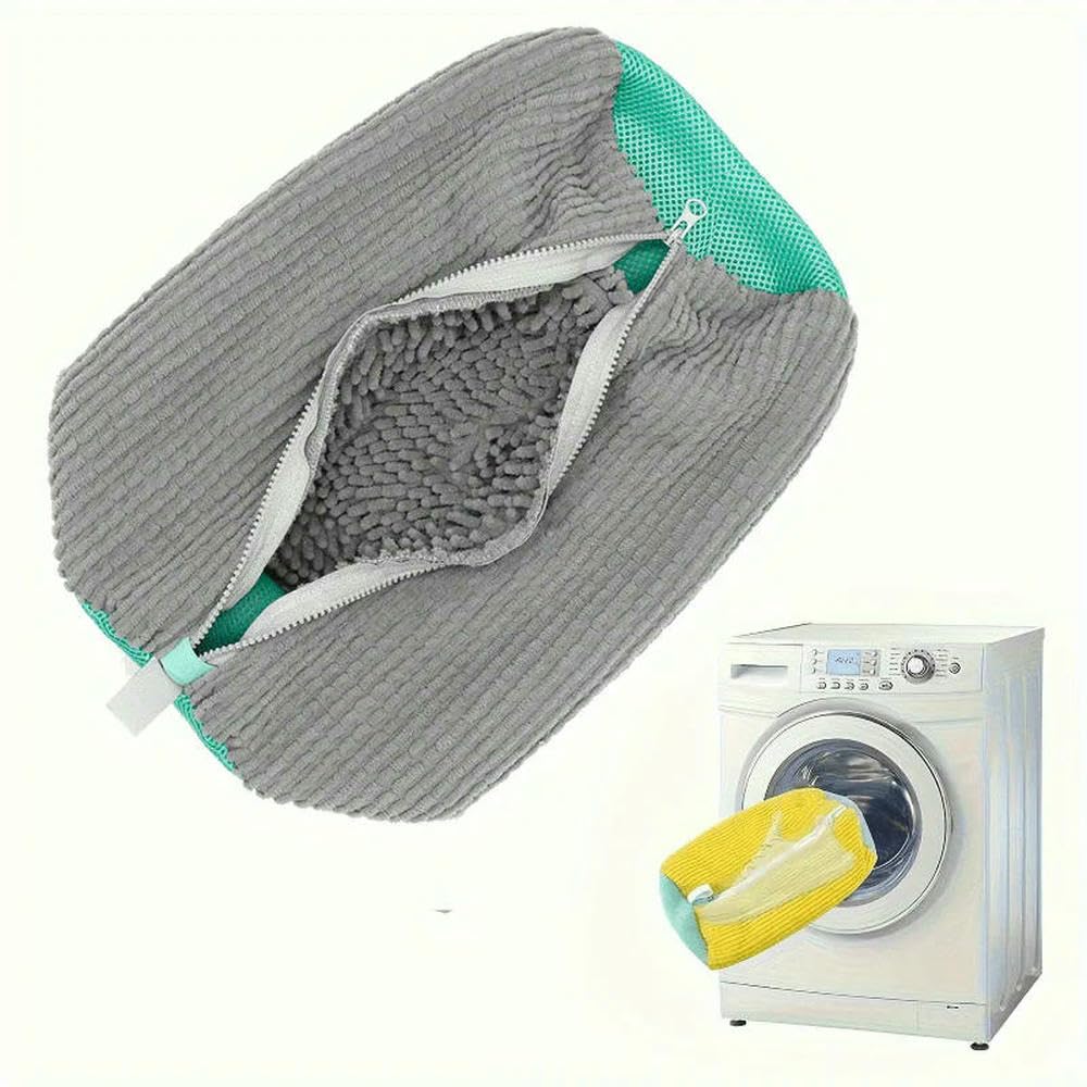 ZBDP - Borsa da bagno in rete resistente, con cerniera, ricca lanugine all'interno, protegge le scarpe da ginnastica, casual, in lavatrice, asciugatrice, organizer da viaggio