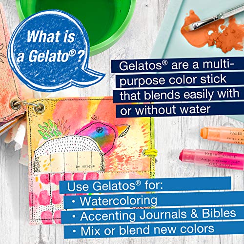 Faber-Castell Gelatos Brights Gel Sticks for Mixed Media and Art Supplies