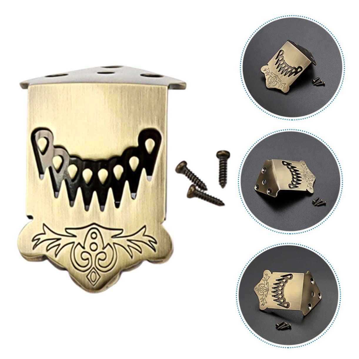 ibasenice 4pièces Mandolin Tailpiece Métal Décoratif Cordes Avec Motif Plume Accessoire De Réparation Pour Mandolin