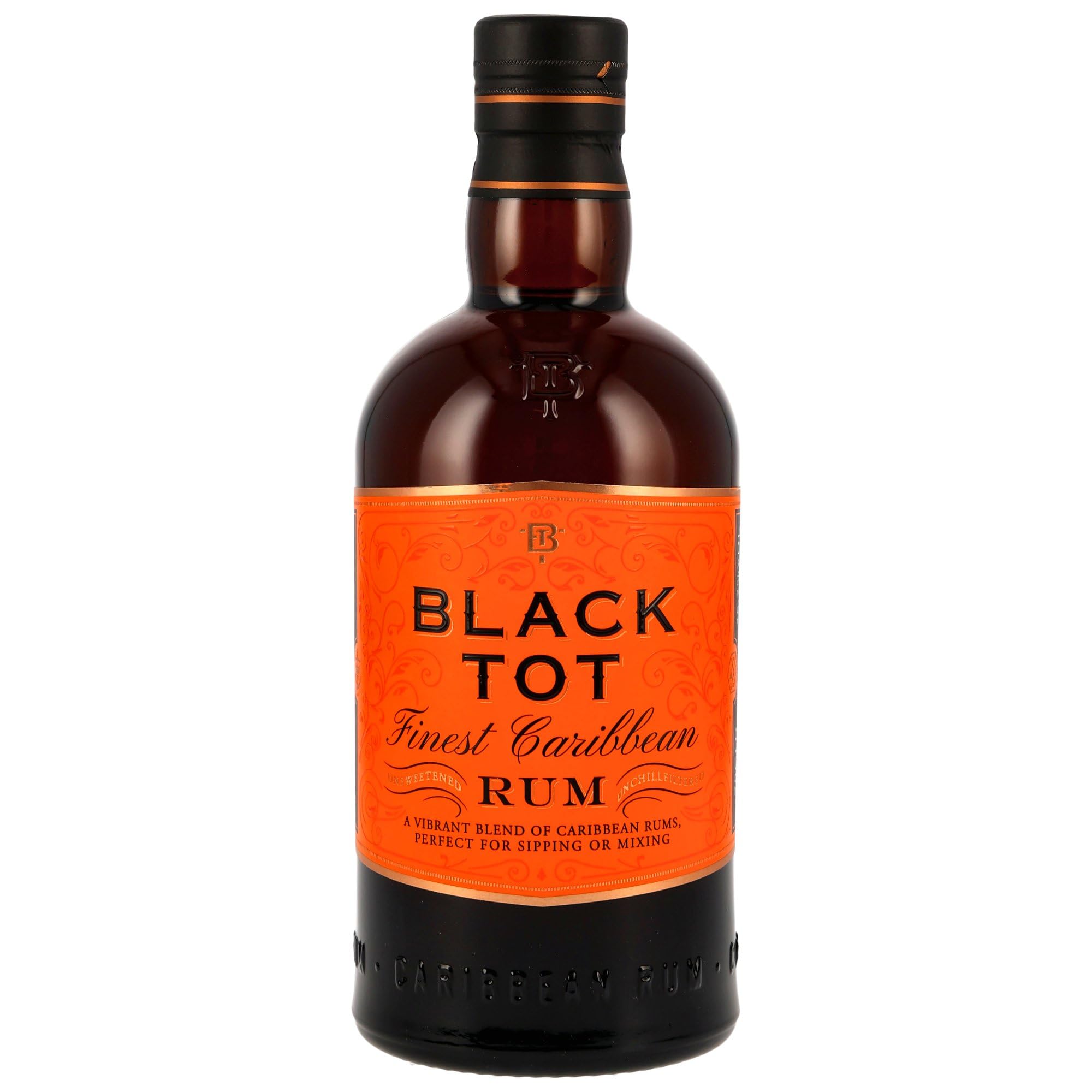 Black Tot Finest Caribbean Blended Rum | 46.2% | | Ripe Pineapple, Vanilla Fudge, and Toasted Cinnamon | Perfect Sipped Neat or Mixed in Cocktails | Ideal for Gifting (70cl)