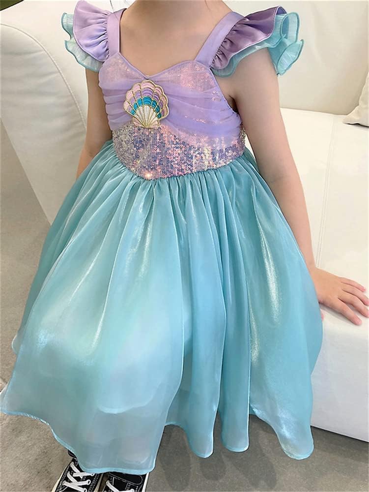 fitted lace wedding dress Magical Mermaid Deluxe Girls or Toddler Costume, ships Fast 7/8