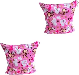 Toyvian 2 Pçs Sacos De Fraldas Do Bebê Saco De Fraldas Lavável Saco De Fraldas De Pano Do Bebê Saco Seco Molhado Saco De Fraldas Saco De Fraldas Do Bebê Saco De Armazenamento Desenhos