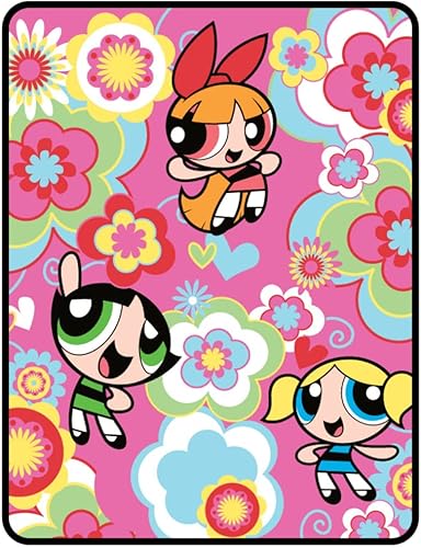 Franco The Powerpuff Girls Bedding - Manta de microraschel súper suave 46 x 60 pulgadas producto oficial de The Powerpuff Girls coleccionables