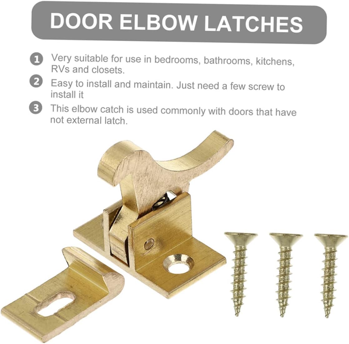 DOITOOL 16pcs Heavy Duty Cabinet Latch Elbow Window Catch for Rv and Doors -Theft Lock for Enhanced Security
