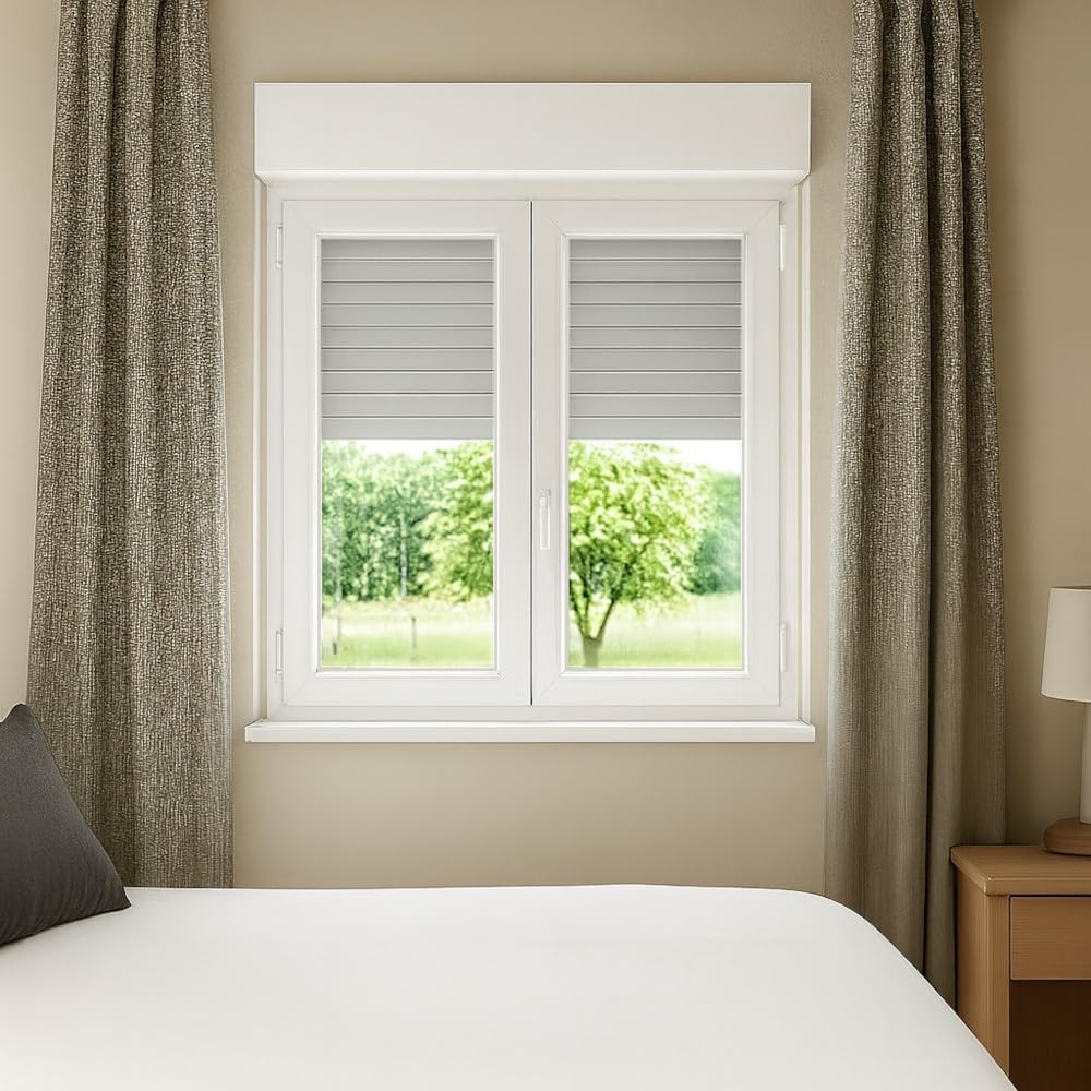 Fenêtre PVC blanc 2 vantaux avec volet roulant à manivelle dimensions tableau H 125 x L 90 cm oscillo battant pour pose en neuf - GEFRADIS - fabrication française