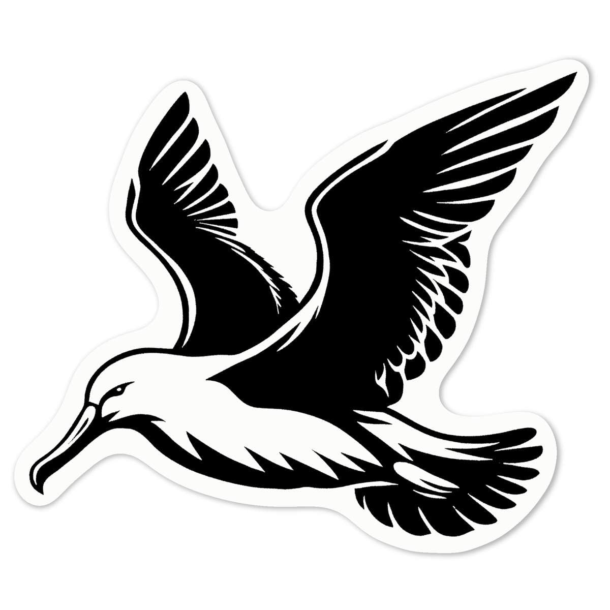 Azeeda 'Flying Albatross' White Premium Vinyl Decal Sticker – Waterproof, Durable & Easy to Apply - Ideal for Car Bumpers, Windows, Bins and More -