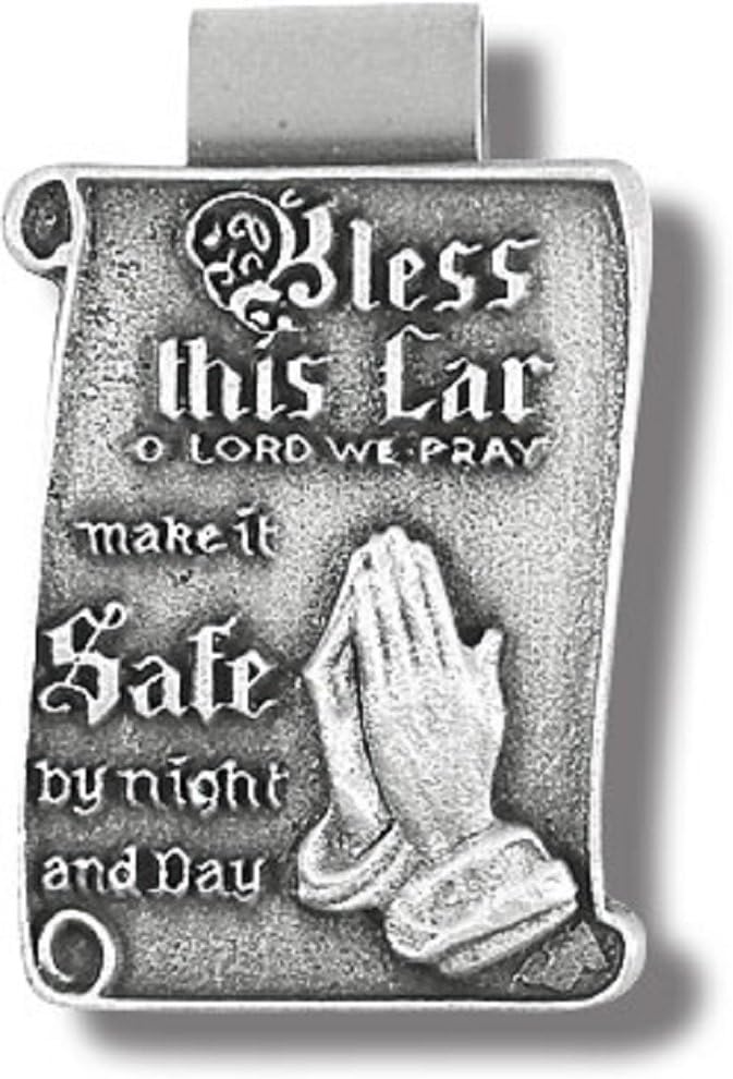 Bless This Car O Lord We Pray Auto Visor Clip Made From Pewter