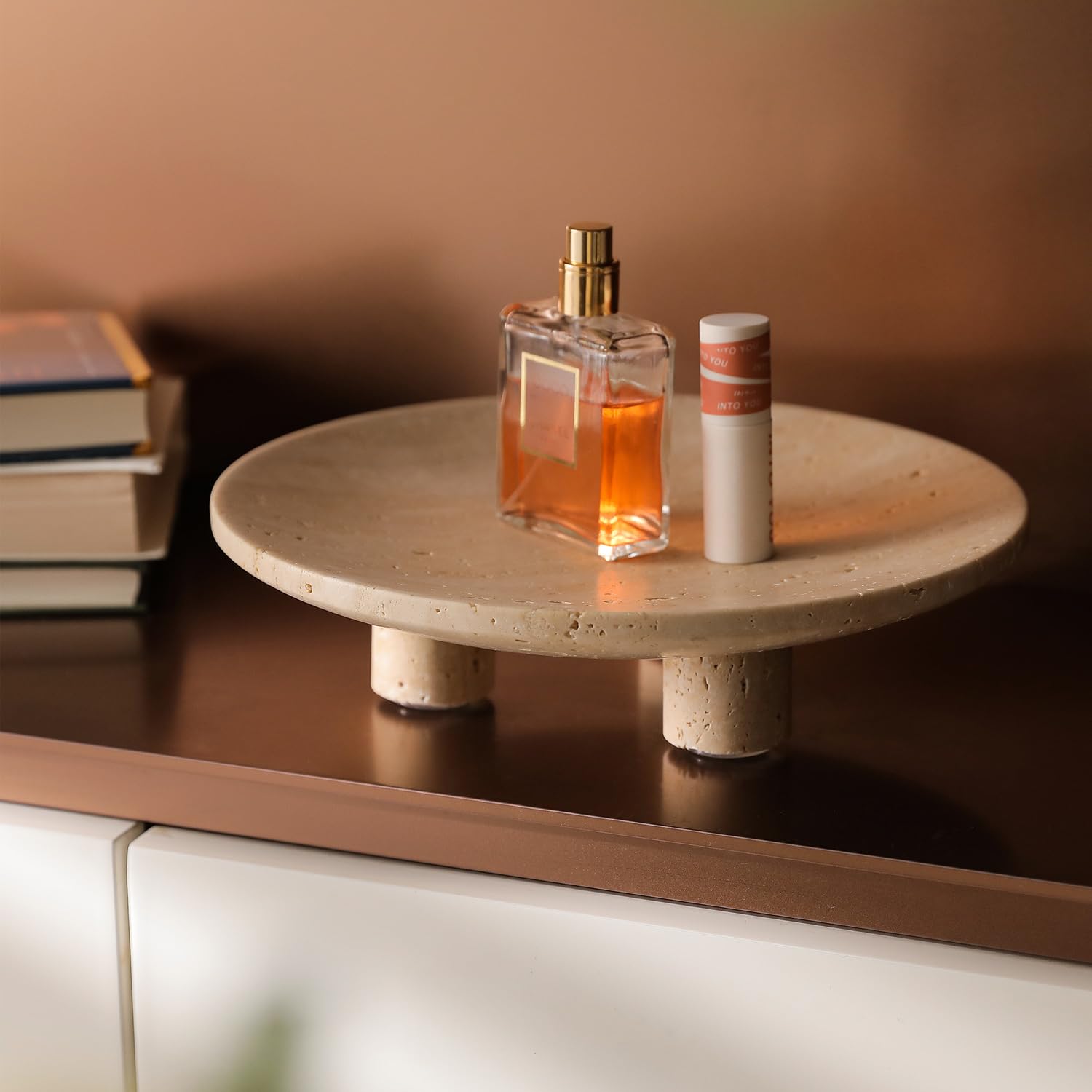 DAEBFC Handmade Travertine Fruit Bowl for Kitchen Counter 10