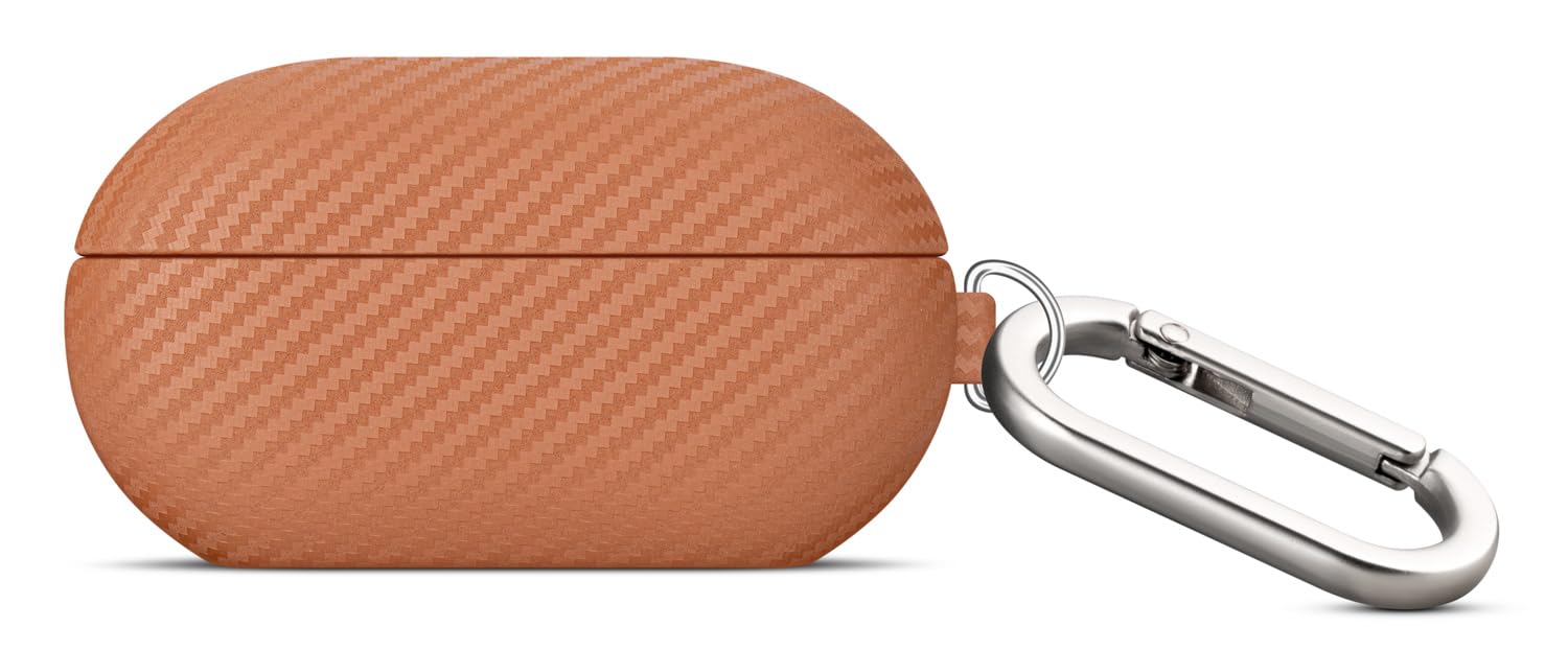 Haobobro Leather Case - for Beats Solo Buds Case Cover with Keychain - Selected Skin-Friendly Leather, with Carbon Fibre Texture, Handmade Shockproof