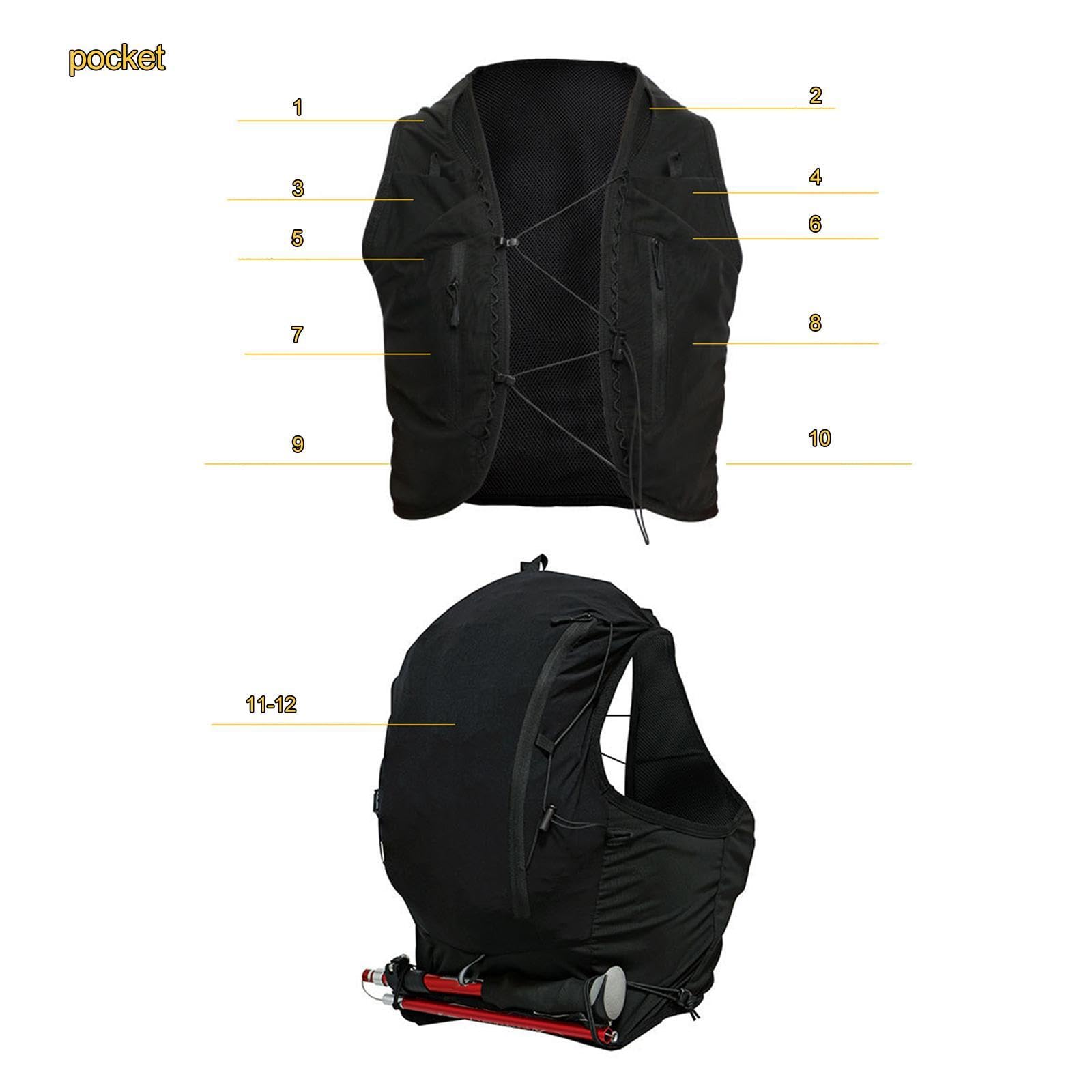 Sac à Dos de Sport Outdoor de 12 L pour La Course à Pied, Le Jogging et La Randonnée.