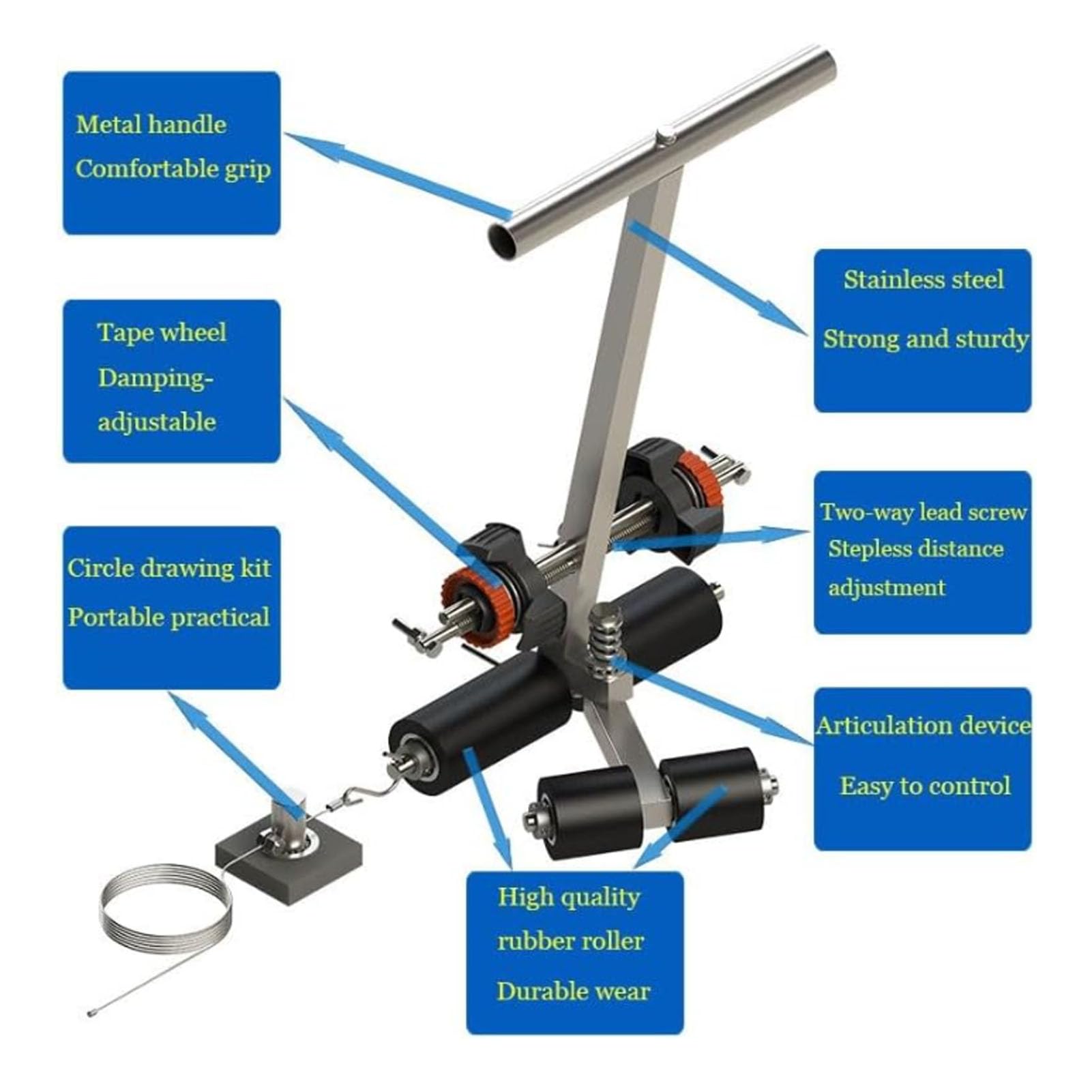 Aplicador Manual De Cinta Adhesiva para Suelos Y Máquina De Marcado De Líneas para Campos Deportivos, Canchas De Baloncesto Y Plazas De Aparcamiento.