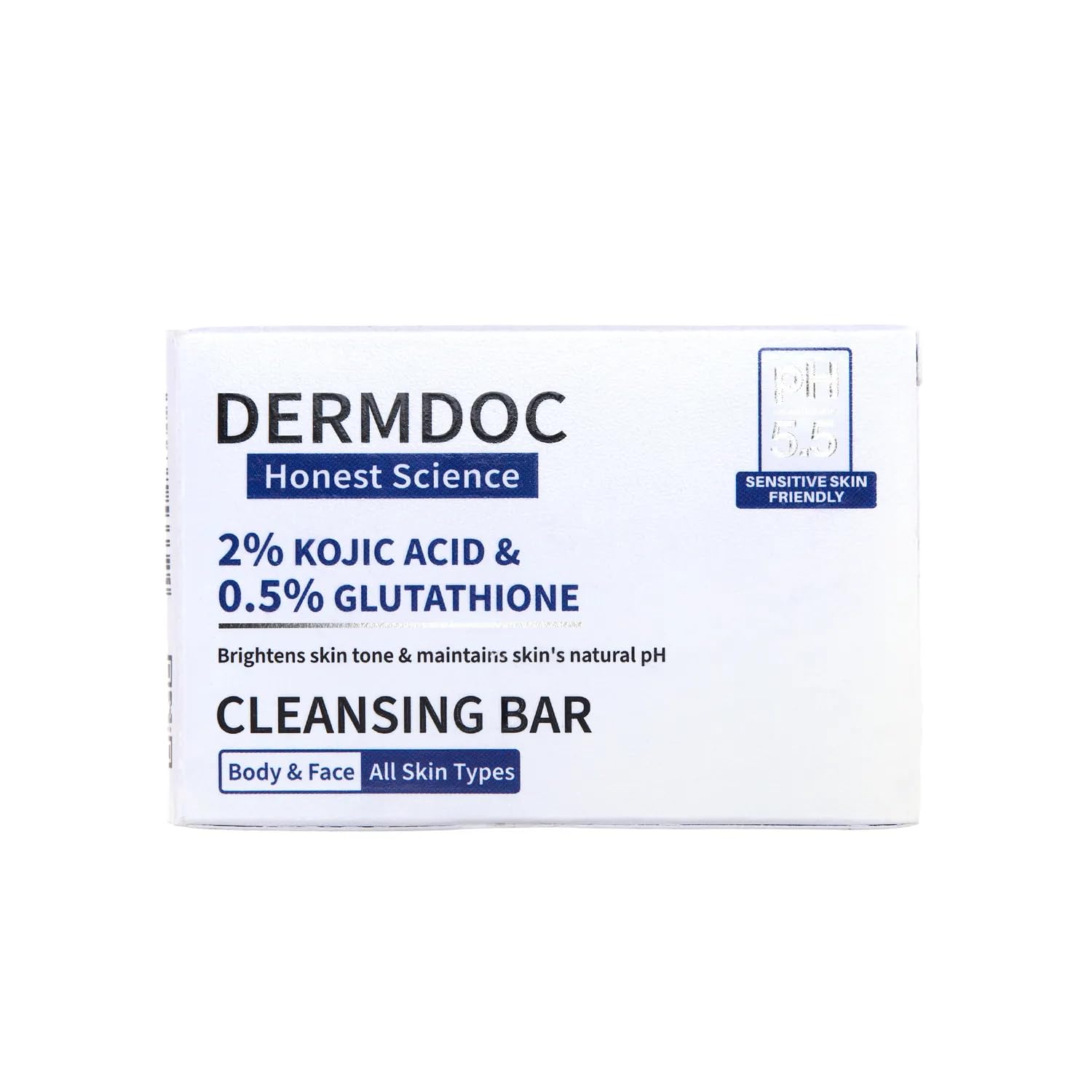 DERMDOC by Purplle 2% Kojic Acid and 0.5% Glutathione Cleansing Bar (75g each) Pack of 3 | Brightening | Gentle Cleansing Action | Sensitive Skin Friendly