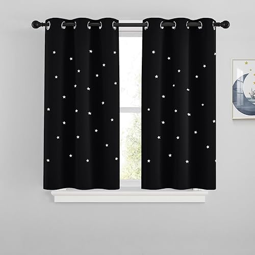 Miniatura 17 de NICETOWN Cortinas Opacas con Recortes de Estrellas para Dormitorio de Niños/Guardería, Cortinas de Tratamiento de Ventana con Aislamiento Térmico