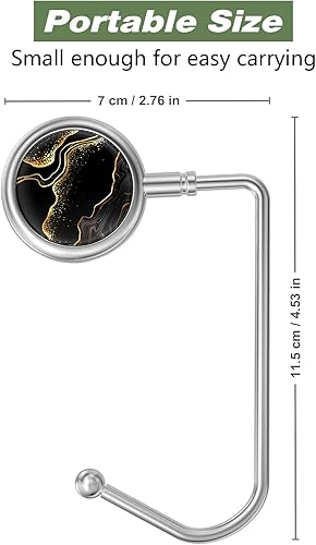 Miniatura 2 de Ganchos para bolso de mesa, juego de 2 ganchos de metal para colgar bolsos para mujeres y niñas, mármol de lujo