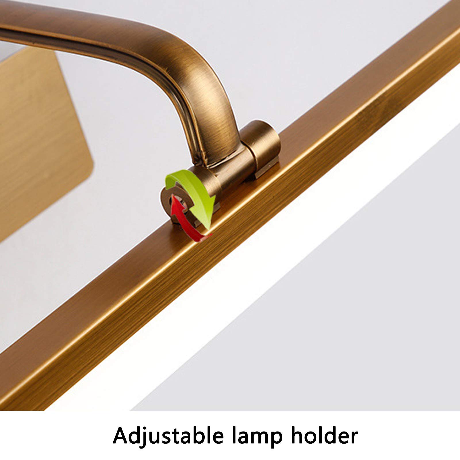 Rétro éclairage Avant de Miroir de Salle de Bains, lumières de Miroir en Bronze à LED avec 180 ° Rotatif; Tête de Lampe, Blanc Chaud 3000K, lumières d'armoire à Miroir en métal Vintage pour restauran