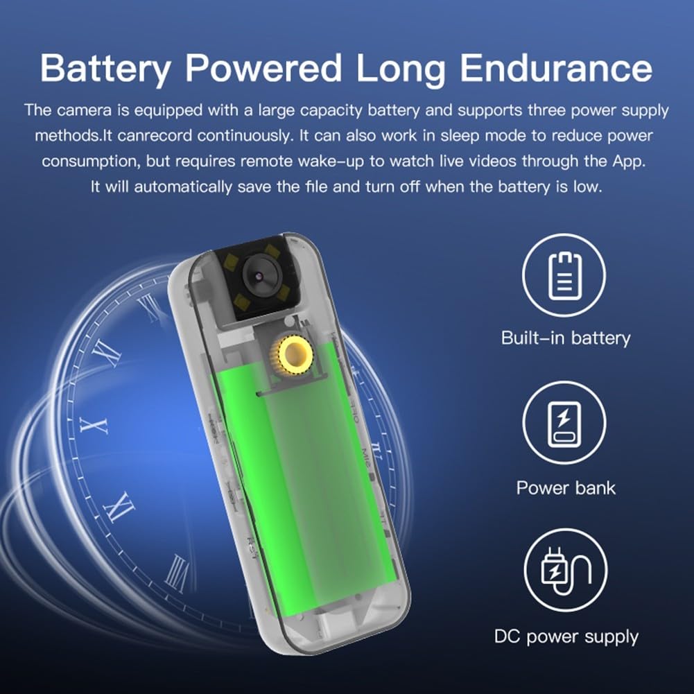 Caméra corporelle portable, appareil photo porté, haute définition 4K Mini caméra corporelle, réseaux 4G Téléphone, Enregistreur de caméra de voiture à distance (pour asiatique)