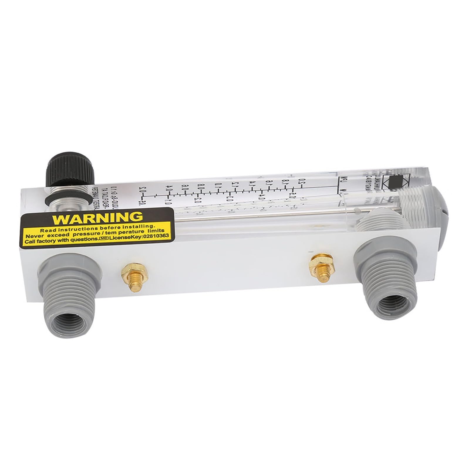 LZM-15T Débitmètre de Liquide à Panneau, Acrylique Transparent, 0,1-0,5 GPM, ZG1/4 Filetage Intérieur, Ajustable, pour Mesure de Débit