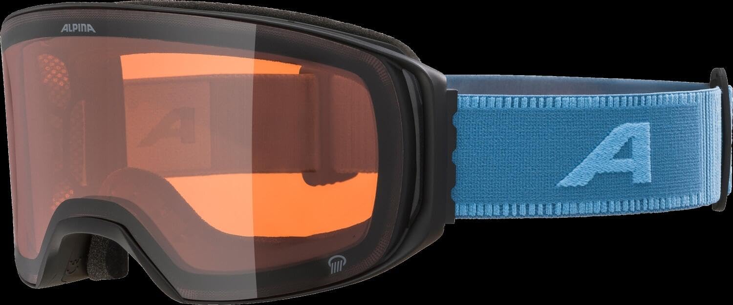 ALPINA ARRIS Masque de Ski Mixte - Adulte, Noir/Denim, Taille Unique