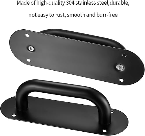 Miniatura 3 de Manija de puerta, placa de puerta de empuje, 2 manijas de placa de empuje de puerta, tiradores de puerta de granero resistentes, manijas de cajón de