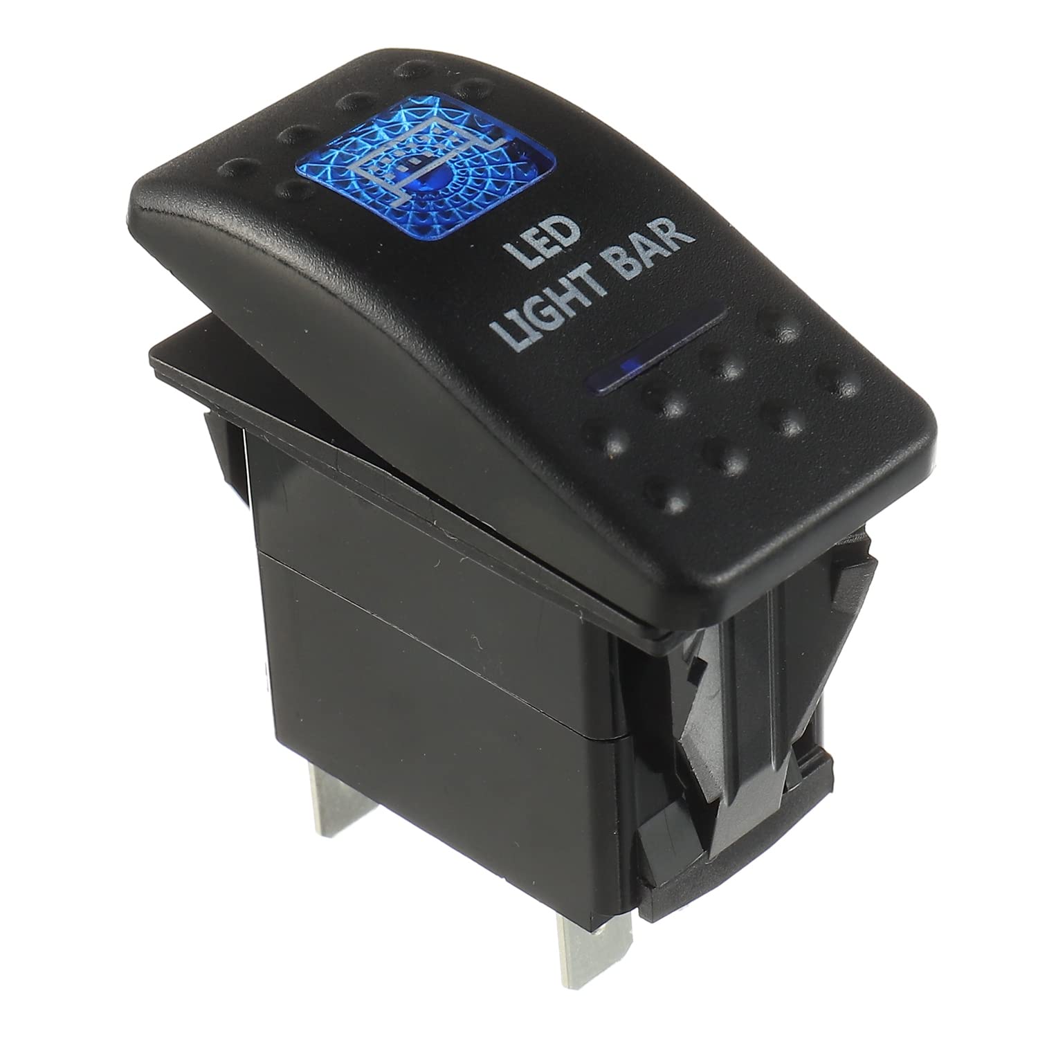 HUAREW 12V/24V Panel de Interruptor Basculante, 5 Pin Interruptores Impermeable LED Azul (Bar Light)