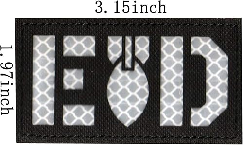 Miniatura 7 de Reflective EOD Patch Explosive Ordnance Disposal Bomb Squad Military Patch Tactical Badges Hook and Loop Patches 3.15 x 1.97 inch 2 Pack