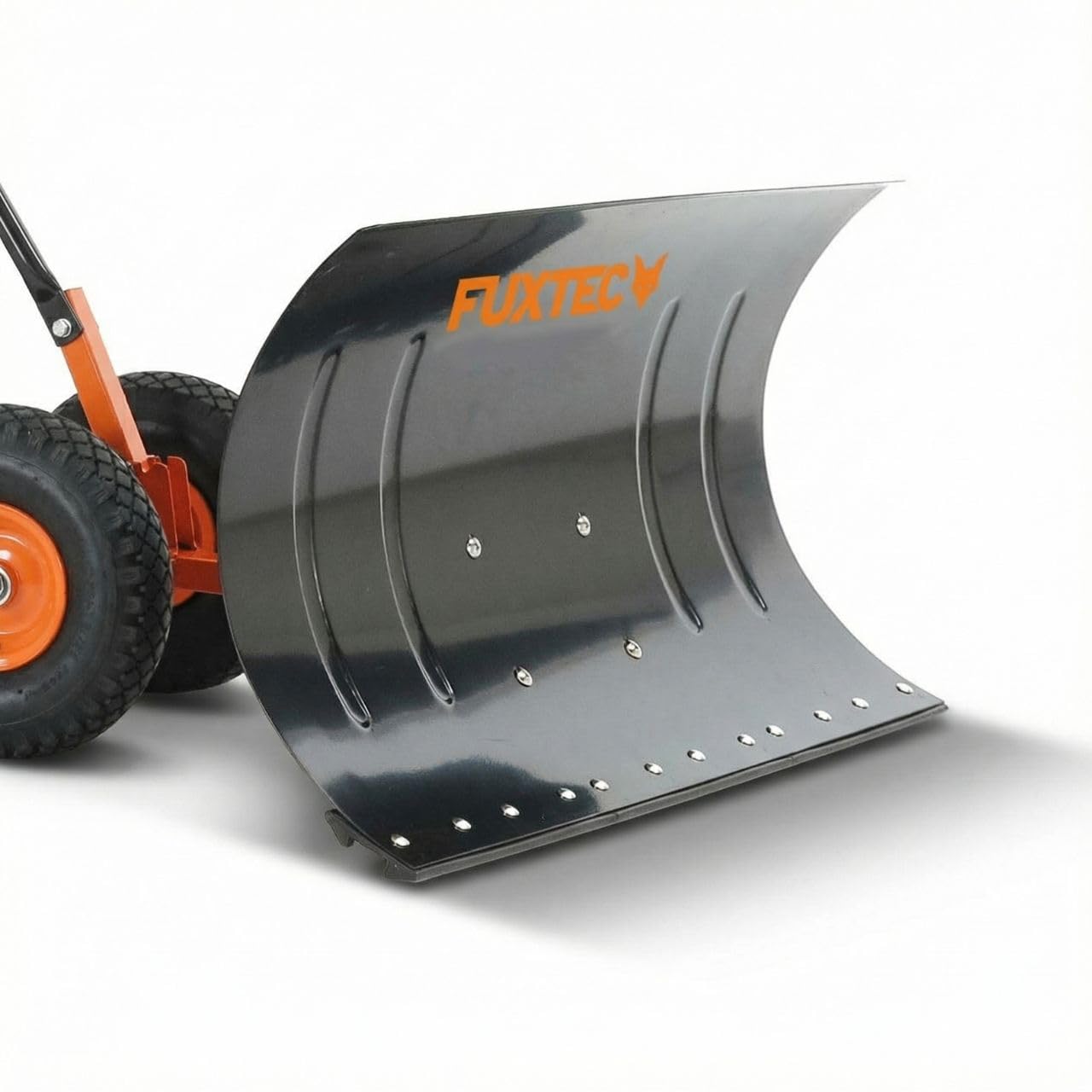 FUXTEC Schneeschaufel auf Rädern FX-SS740, höhenverstellbar - komfortables Schneeräumen, rückenschonender Schneeschieber, Schneeschild 75 cm Arbeitsbreite-Höhe 42 cm, platzsparend da zusammenklappbar