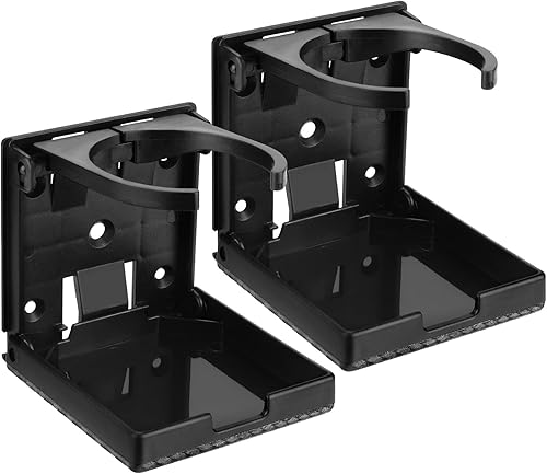2 portavasos plegables ajustables, soporte para botella de café con tornillos, se adapta a la mayoría de tamaños de tazas, botellas, para camión,