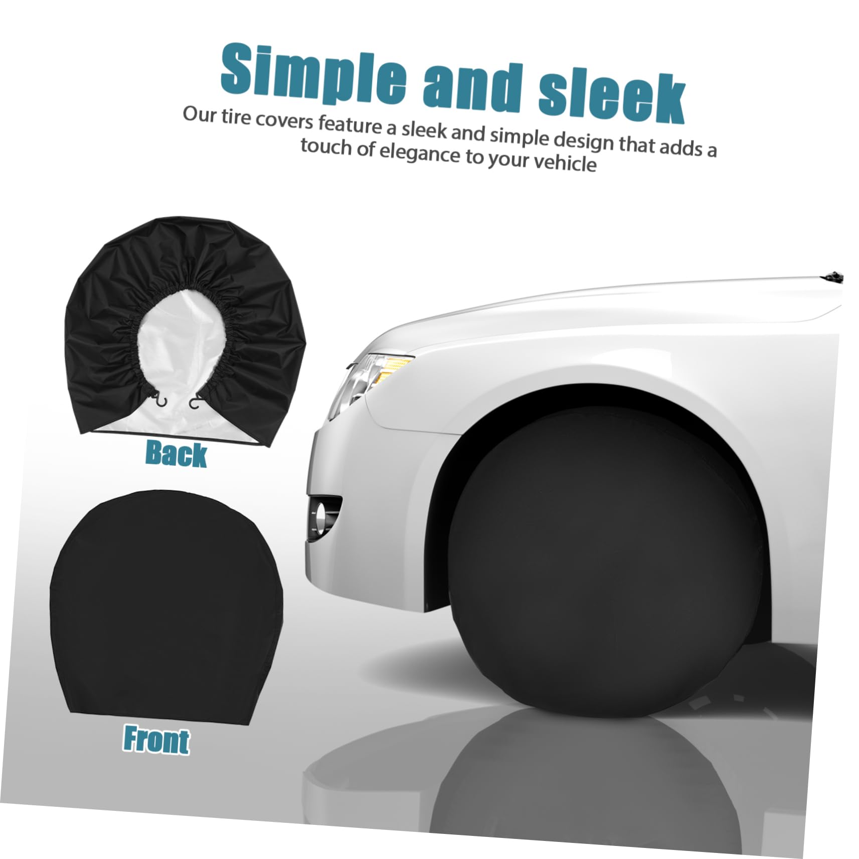 Zerodeko 4pezzi Copriruota Oxford Protezione per Pneumatici di Camper Auto Camion e Roulotte Elasticizzato per Fissaggio Sicuro