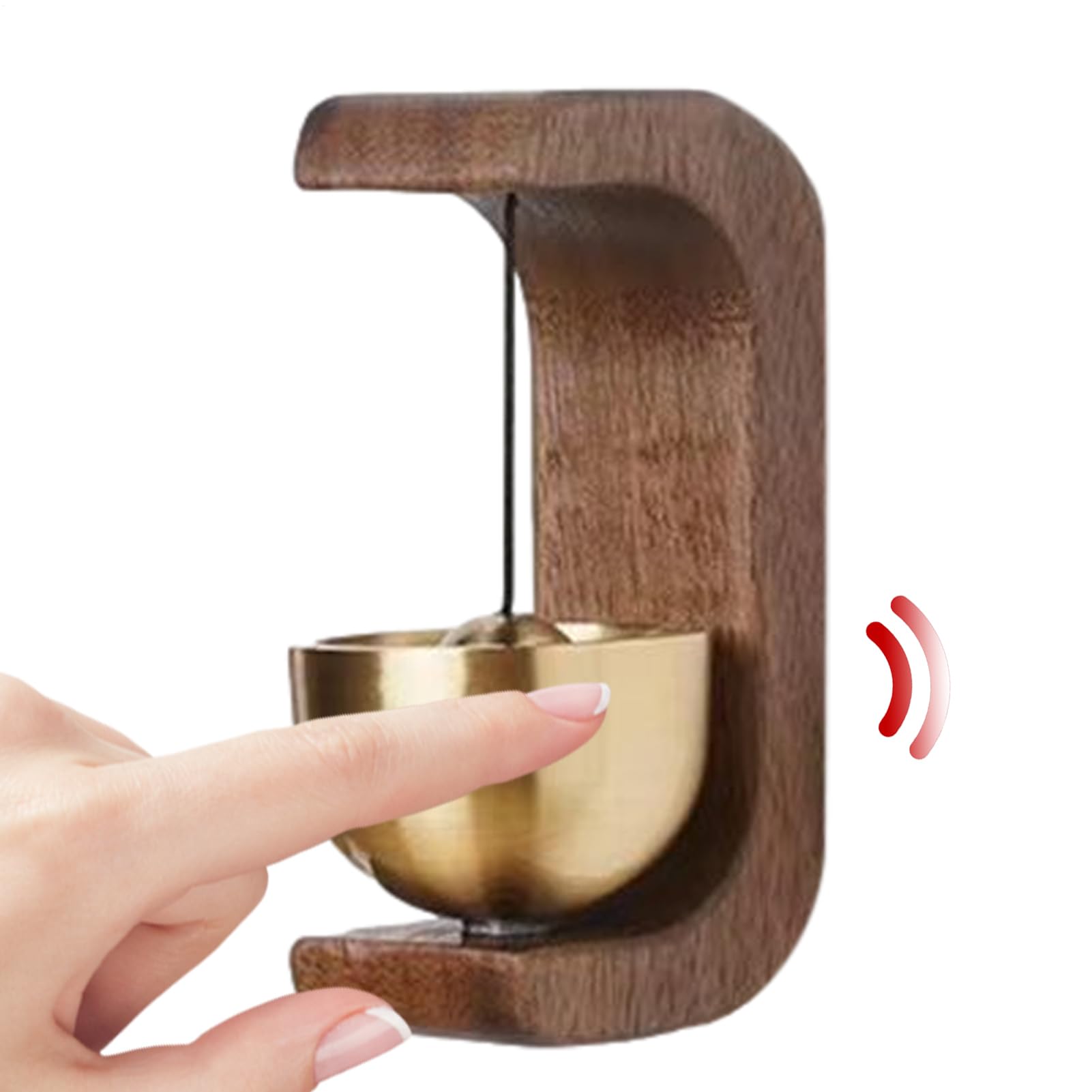 Magnetyczny dzwonek do drzwi - drewniany dzwonek do drzwi, z magnesem i klejem jako alarm bezpieczeństwa do drzwi przesuwnych, lodówek i dostępu do ogrodu