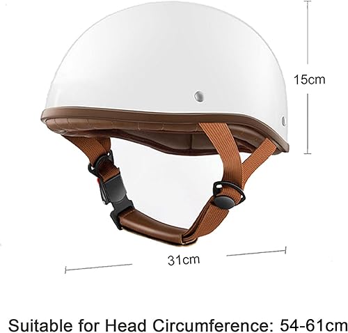 Miniatura 7 de Ever TA Medio casco unisex de motocicleta para adultos, aprobado por el DOT, estilo alemán, con hebilla de liberación rápida, gorra de béisbol