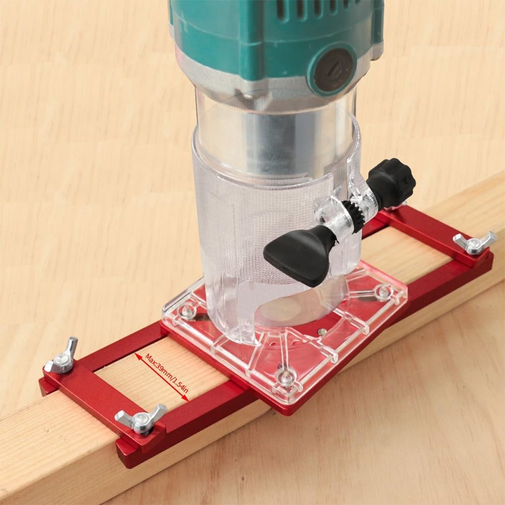 2-in-1 unsichtbarer Verschluss, Schlitzhalterung, Holzbearbeitung, Oberfräse, Mittelschlitz, für ID 65 mm, Trimmmaschine, Werkzeug mit verstellbarer Dicke 0–4 cm (mit Basis)
