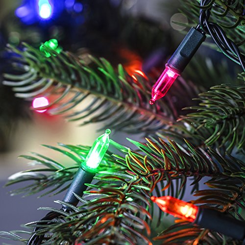Lights4fun - Catena di Luci con 150 LED Multicolore con Lampadina a Forma Tradizionale