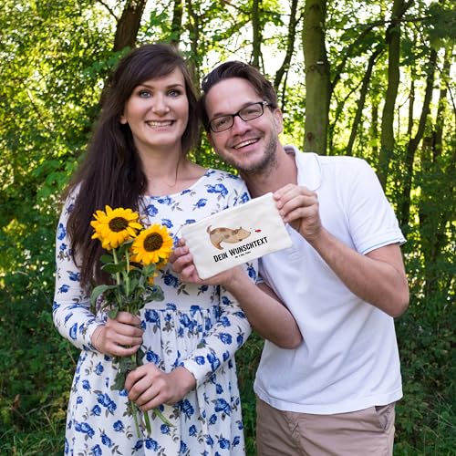 Mr. & Mrs. Panda Personalisierte Kosmetiktasche Hund Marienkäfer Größe S Klein - Geschenke, Mischlinghund, Personalisiert, Schminktasche, Zuversichtlich, Sprüche, Positiv, Personalisiertes Mäppchen