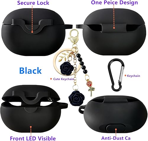 Miniatura 3 de Bonita funda para los nuevos Beats Studio Buds + 20212023 con llavero de mariposa, funda de carga Kawaii de silicona Beats Studio Buds, funda de