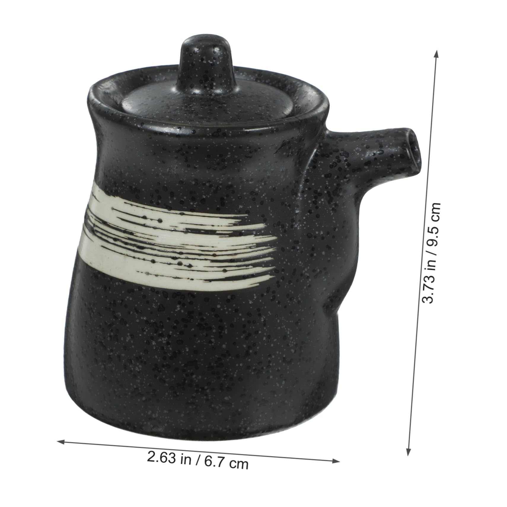 Hemobllo Dispenser di Olio in Ceramica Nero 200ml 2 Pezzi per Cucina