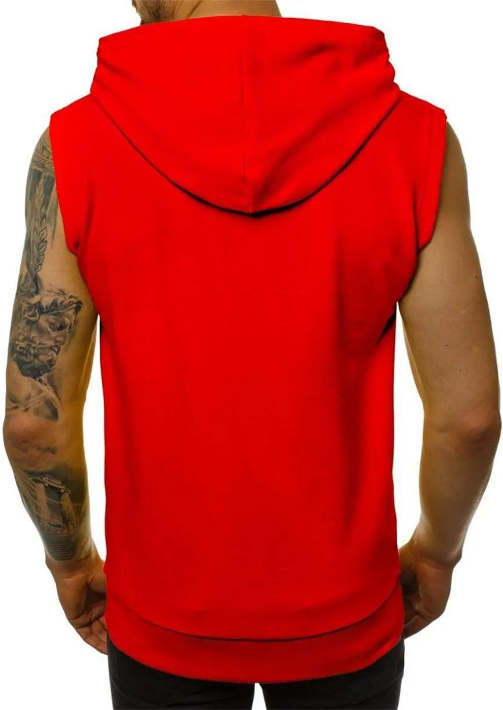 Men Tank Tops Hooded Sleeveless Cardigan Running Training Fitness Vest