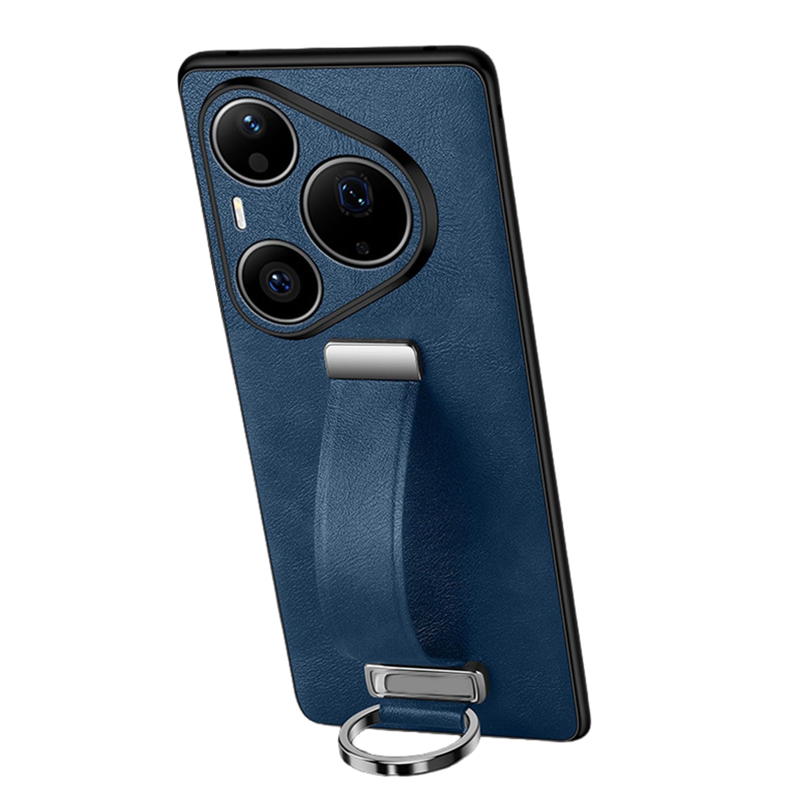 Coque cuir Huawei Pura 90 Pro mince étui luxe protection caméra bleu