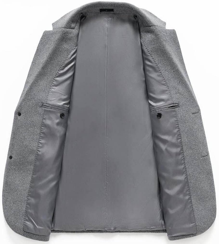 Autumn and Winter Suit Middle-aged Men's Collar Tweed Jacket