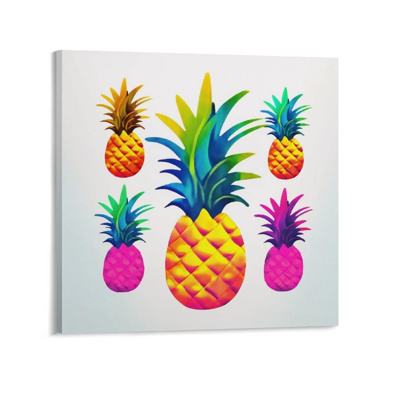 Colorful Pineapple Canvas Wall Art for Bedroom 20x20inch(50x50cm) Canvas Prints Artwork for Walls Modern Picture Artwork Painting for Living Room Aesthetic Wall Paintings for Bathroom Kitchen Office D