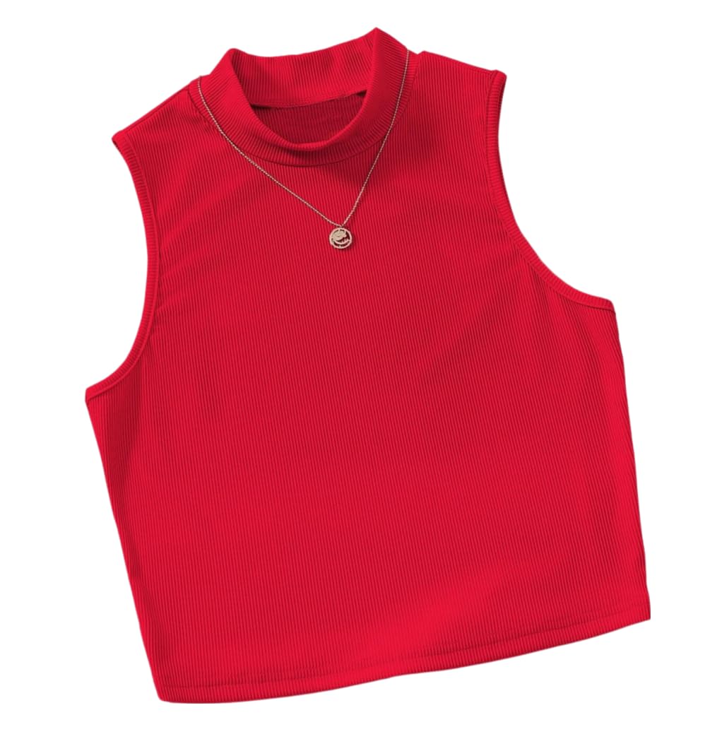 RedamanciiWomens High Neck Sleeveless Top