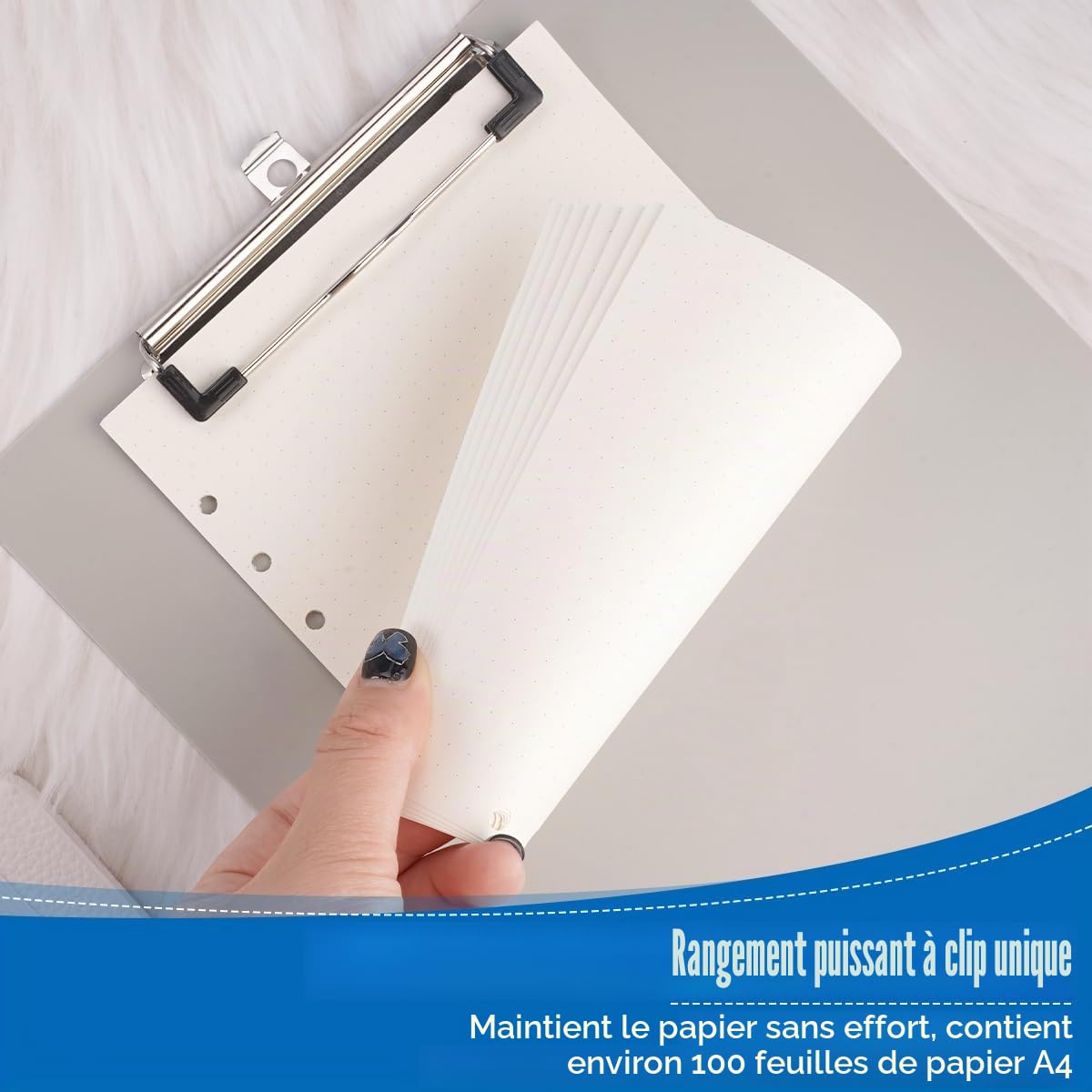 6 Pièces Porte Bloc A4 avec Pince,Clipboard Contenir 80 Feuilles A4 | Porte Documents en Plastique Résistant aux Chocs et à L'usure,Prancheta Grise Adapté aux Bureaux, écoles, Cliniques